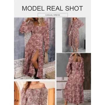 Stylish BLENCOT Floral Maxi Dress for Women - Red & Vibrant