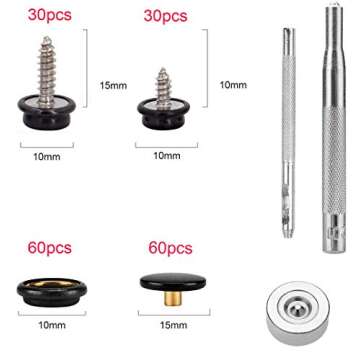 180 Pieces Marine Grade Canvas Snap Kit by BetterJonny