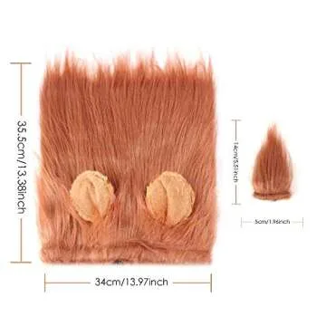 Dog Costume, Halloween Dog Costumes Lion Mane for Medium Large Dogs, Realistic Lion Wig Costumes for Dogs, Funny Dog Costumes Wig, Halloween Christmas Costumes for Dogs for Photoshoots Entertainment