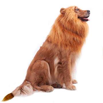 Dog Costume, Halloween Dog Costumes Lion Mane for Medium Large Dogs, Realistic Lion Wig Costumes for Dogs, Funny Dog Costumes Wig, Halloween Christmas Costumes for Dogs for Photoshoots Entertainment