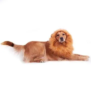 Dog Costume, Halloween Dog Costumes Lion Mane for Medium Large Dogs, Realistic Lion Wig Costumes for Dogs, Funny Dog Costumes Wig, Halloween Christmas Costumes for Dogs for Photoshoots Entertainment