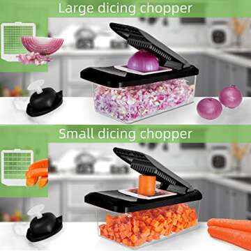 VEKAYA Vegetable Chopper, Professional Food Chopper with Container, Multifunctional Veggie Slicer, C...