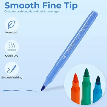 Ohuhu 30-Color Fabric Markers Permanent No Bleed No Fade