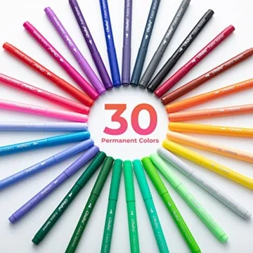 Ohuhu 30-Color Fabric Markers Permanent No Bleed No Fade
