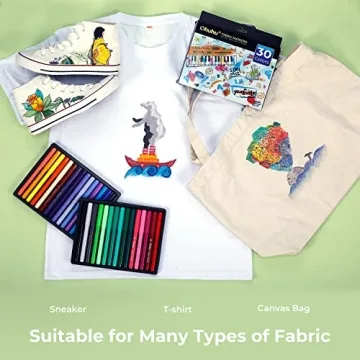 Ohuhu 30-Color Fabric Markers Permanent No Bleed No Fade