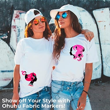 Ohuhu 30-Color Fabric Markers Permanent No Bleed No Fade