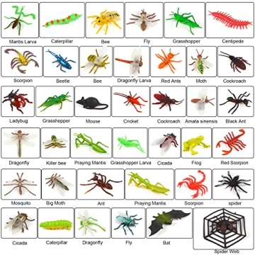 FINGOOO 39 Pack Insects and Bugs - Fun Educational Toys