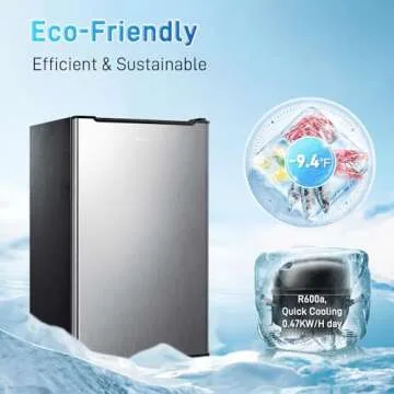 Anypro Compact Mini Upright Freezer 3 Cu.Ft with 3 Pull-down Drawer Doors and Adjustable Thermostat, Single Door Small Deep Standing Freezer Rapid Cooling for Home, Office, Dorm, Garage, Silver