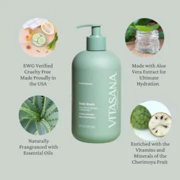 Vitasana Body Wash, EWG Verified, Plant Derived, Hypoallergenic, Paraben-Free, Sulfate-Free, Petrole...