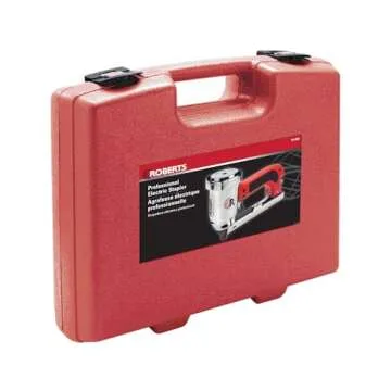 ROBERTS 10-600 3/16" Crown, 120V, 15-Amp, 20 Gauge Electric Stapler with Carrying Case, Red