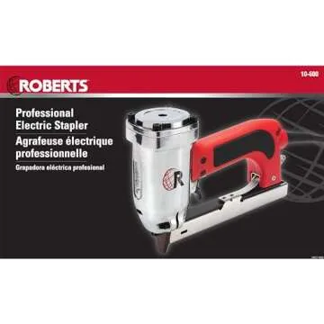 ROBERTS 10-600 3/16" Crown, 120V, 15-Amp, 20 Gauge Electric Stapler with Carrying Case, Red