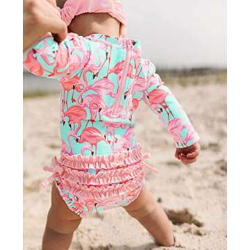 Fab Flamingo Rash Guard for Infants - UV Protection Swimwear