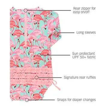 Fab Flamingo Rash Guard for Infants - UV Protection Swimwear