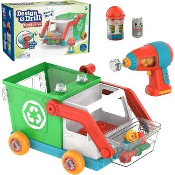 Design & Drill Bolt Buddies Recycling Truck for Kids