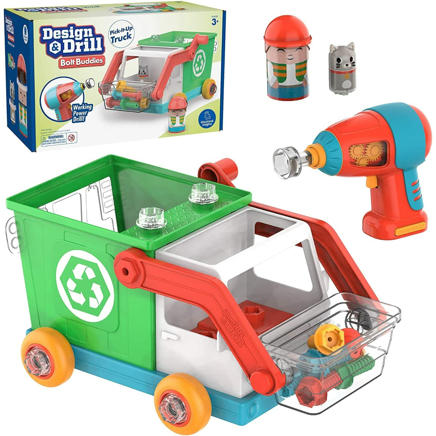 Design & Drill Bolt Buddies Recycling Truck for Kids
