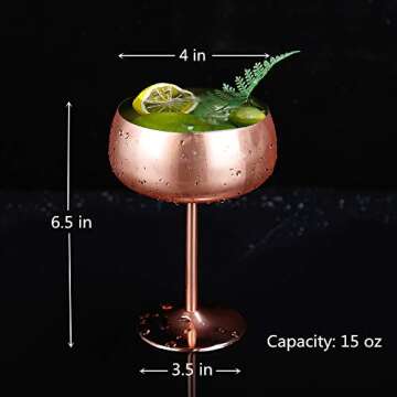 YeCheer Copper Champagne Glasses Set for Cocktail Lovers