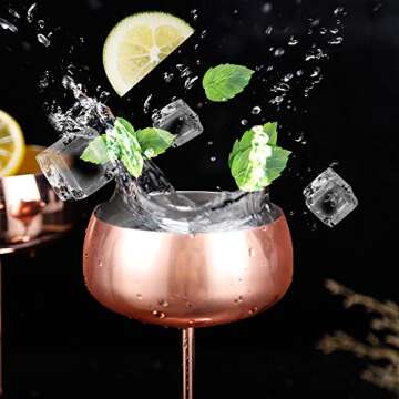 YeCheer Copper Champagne Glasses Set for Cocktail Lovers