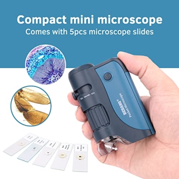 BEBANG Pocket Microscope for Kids 60x-120x Handheld Mini