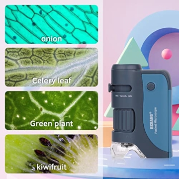 BEBANG Pocket Microscope for Kids 60x-120x Handheld Mini
