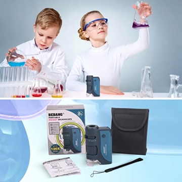 BEBANG Pocket Microscope for Kids 60x-120x Handheld Mini