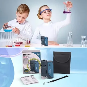 BEBANG Pocket Microscope for Kids 60x-120x Handheld Mini