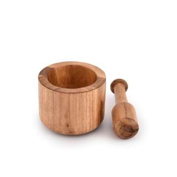 Samhita Acacia Wood Mortar and Pestle for Kitchen Use