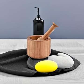 Samhita Acacia Wood Mortar and Pestle for Kitchen Use