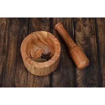 Samhita Acacia Wood Mortar and Pestle for Kitchen Use