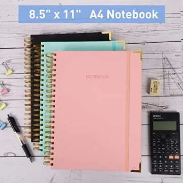 Spiral Notebook with 300 Pages, College Ruled Journal