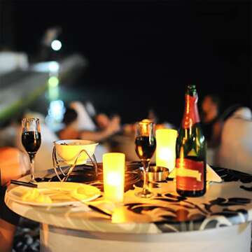 M MH ZONE Rechargeable Candles 12 Rechargeable Tea Lights LED Flameless Flickering Candles, Like Real Candles, for Parties, Events, Weddings, Bar, Family, Dinner Outdoor Picnic