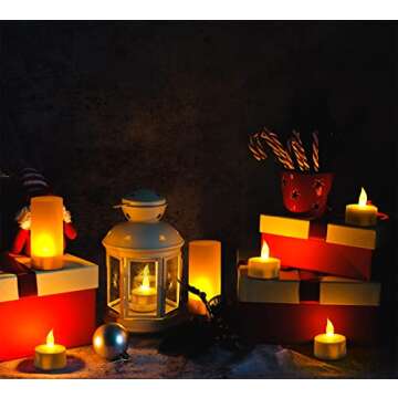 M MH ZONE Rechargeable Candles 12 Rechargeable Tea Lights LED Flameless Flickering Candles, Like Real Candles, for Parties, Events, Weddings, Bar, Family, Dinner Outdoor Picnic