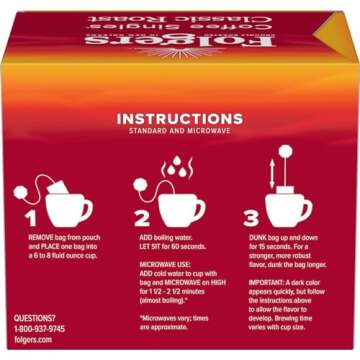 Folgers Coffee Singles (19 per box)