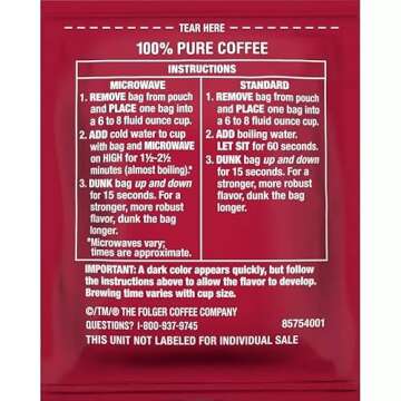 Folgers Coffee Singles (19 per box)