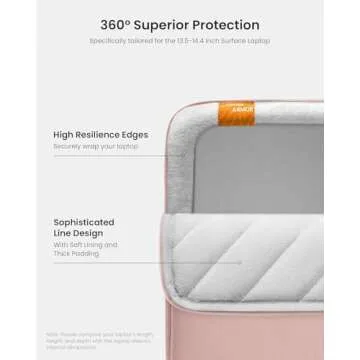 tomtoc 360° Protective Laptop Sleeve for 13.5-14.4 Inch Surface Laptop Studio/6/5/4/3, Surface Book, Water-Resistant Laptop Case for Acer Aspire/Swift 14, ASUS Vivobook/Zenbook 14, Jumper EZbook X3