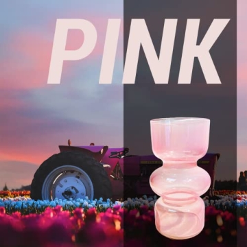 BLOFLO Pink Glass Hydroponic Vase for Modern Décor