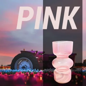 BLOFLO Pink Glass Hydroponic Vase for Modern Décor