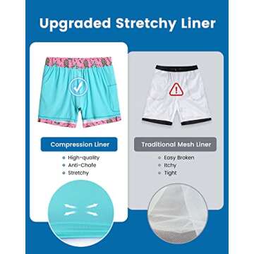 maamgic Mens Swim Trunks with Compression Liner