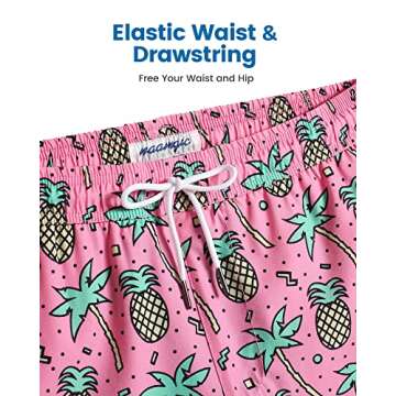 maamgic Mens Swim Trunks with Compression Liner