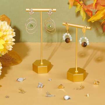 UNICRAFTALE About 24 Pieces 3 Styles Leaf Stud Earrings with Ear Nuts Hypoallergenic Earrings 0.7mm Pin Stainless Steel Stud Earring Findings for DIY Jewellery Making, Golden & Stainless Steel Color