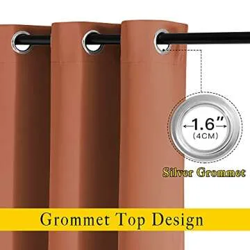 NICETOWN Living Room Curtains for Windows 84 inch Long - Decorative Thermal Insulated Grommet Room D...