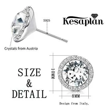 Stunning KesaPlan Austria Crystal Stud Earrings for Women