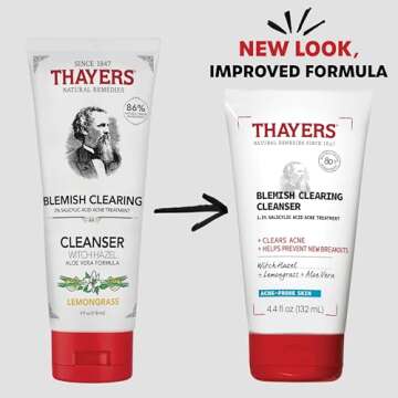 THAYERS Blemish Clearing Face Cleanser with 1.5% Salicylic Acid, Gentle For Sensitive Skin