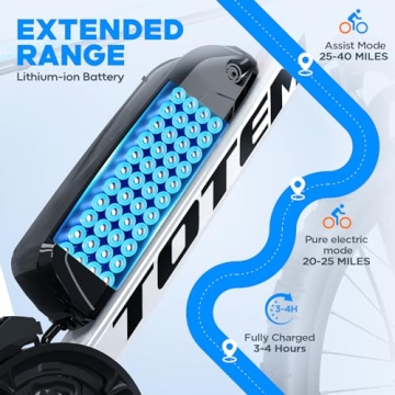 Totem Electric Bike for Adults with 40 Mile Range