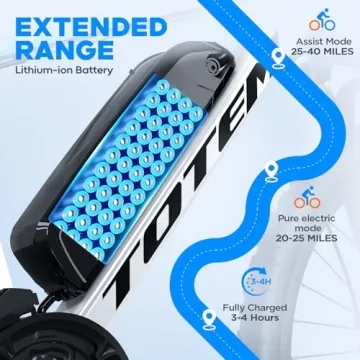 Totem Electric Bike for Adults with 40 Mile Range