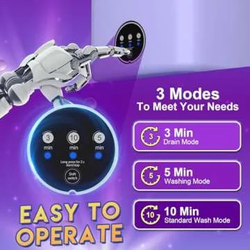 Portable Washing Machine, 11L Upgraded Capacity and Foldable Washer with 3 Modes Mini Washing Machine Deep Cleaning of Underwear, Small & Baby Clothes, Suitable for RV, Apartments, Dorm, Hotels