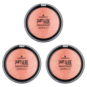 essence | Pure Nude Baked Blush | Highly Pigmented Baked Texture for a Bright, Healthy Glow | Available in 8 Gorgeous Shimmery Shades | Vegan & Cruelty Free (05 Pretty Peach)