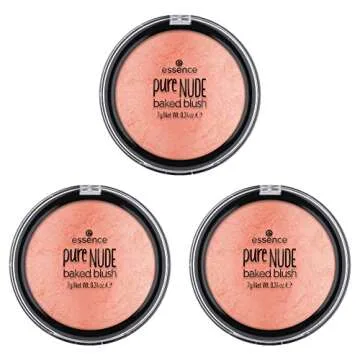 essence | Pure Nude Baked Blush | Highly Pigmented Baked Texture for a Bright, Healthy Glow | Available in 8 Gorgeous Shimmery Shades | Vegan & Cruelty Free (05 Pretty Peach)