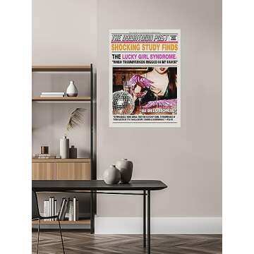 uoyien Vintage Funky Fashion Wall Art Trendy Newspapers Wall Decor Eclectic Disco Ball Room Poster Prints Hot Girls Drink Champagne Preppy Canvas Pictures For Living Room Bar Cart 12x16in Unframed