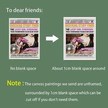 uoyien Vintage Funky Fashion Wall Art Trendy Newspapers Wall Decor Eclectic Disco Ball Room Poster Prints Hot Girls Drink Champagne Preppy Canvas Pictures For Living Room Bar Cart 12x16in Unframed