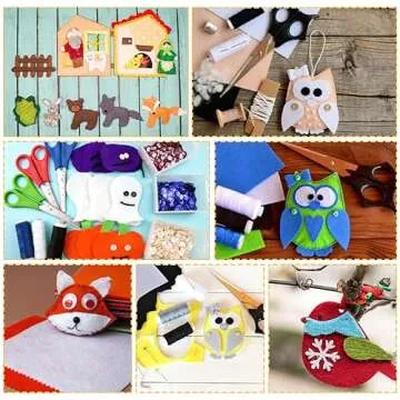 Felt Sheets Fabric, 7" x 11" Felt Fabric for Crafts 10Pcs Halloween Christmas Fabric Fall Felt for D...